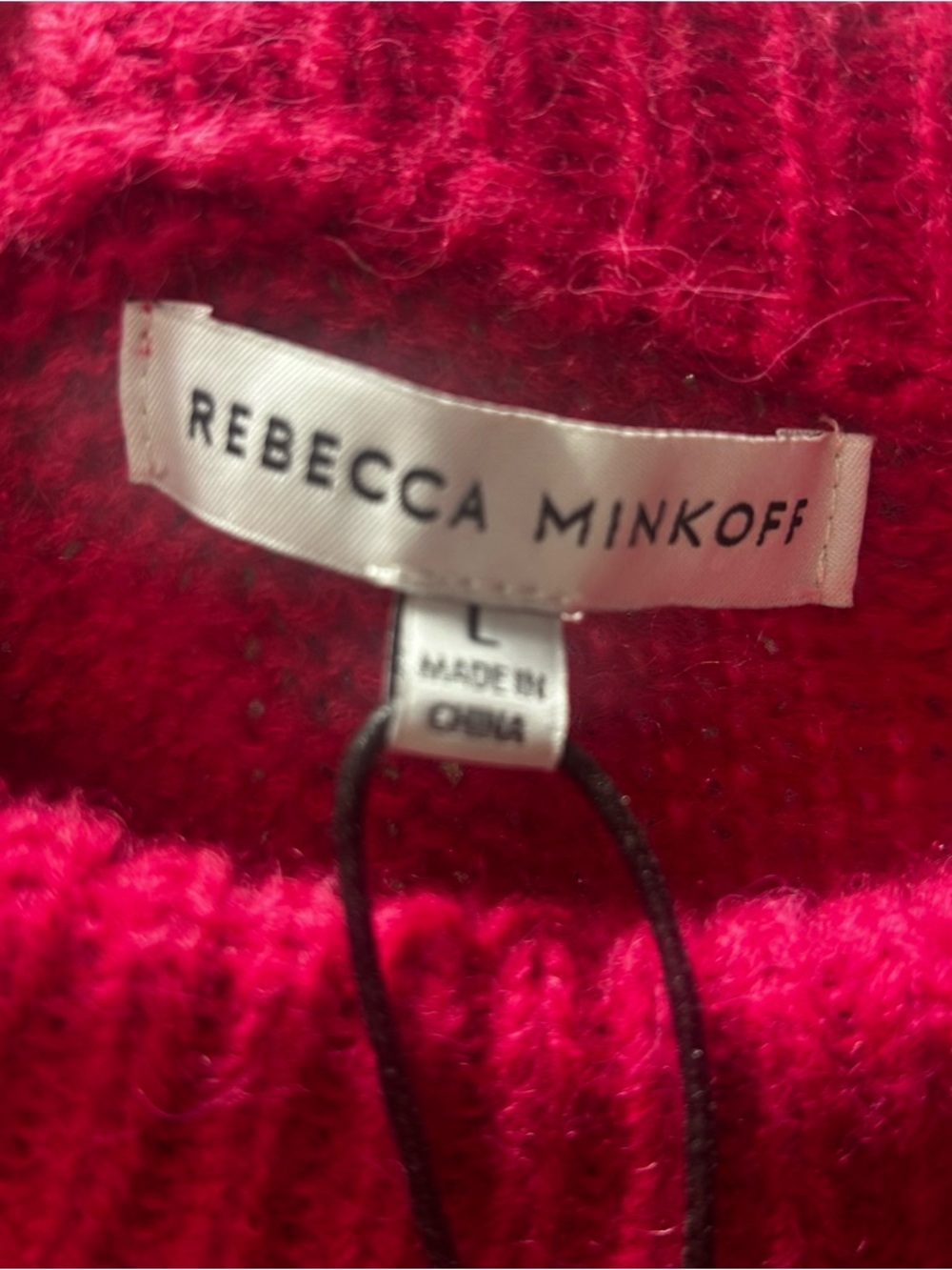 NWT Rebecca Minkoff 'Olive' Short Sleeve Crewneck Sweater In Fuchsia: Size LARGE - Picture 3 of 7